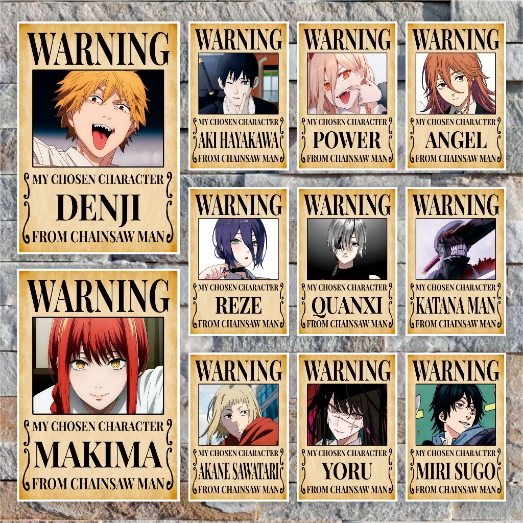 Poster CHAINSAW MAN - Warning poster 16pcs