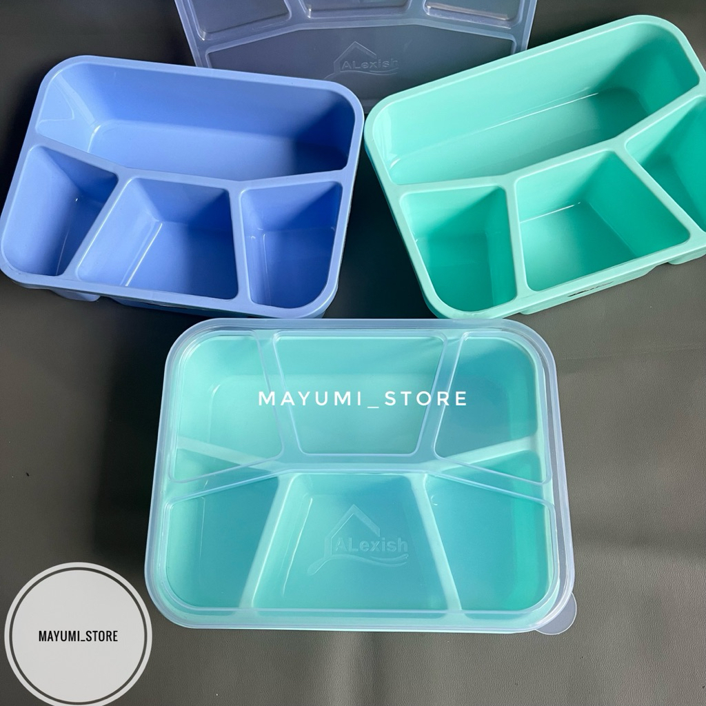 Lunch Box 4 Sekat Oshin Alexish - Kotak Makan Food Gride Plastik Murah