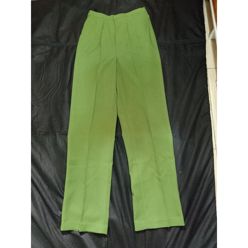 Celana LINMAS / PDH / PNS / ASN / DINAS / Pemda / Kerja / Guru. Hijau Sage. Perempuan. Preloved