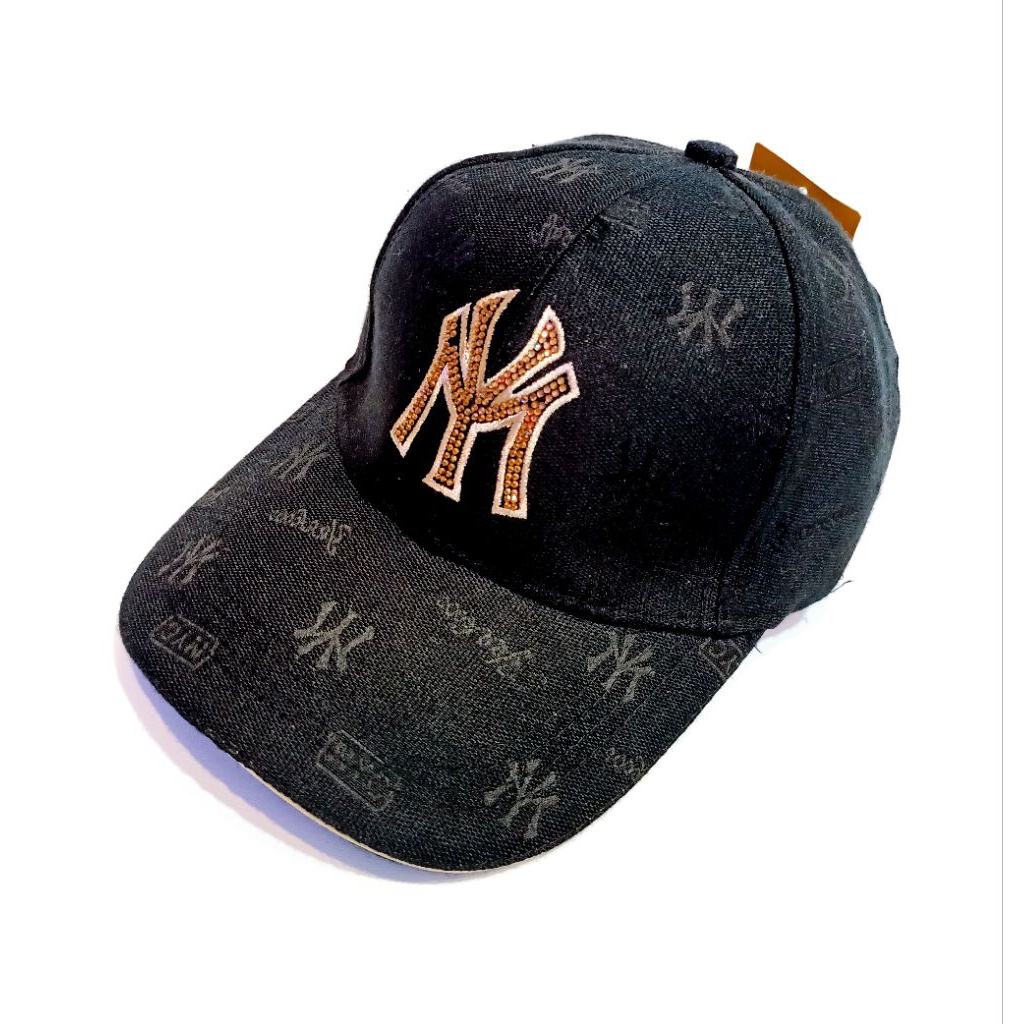 topi hitam baseball logo NY