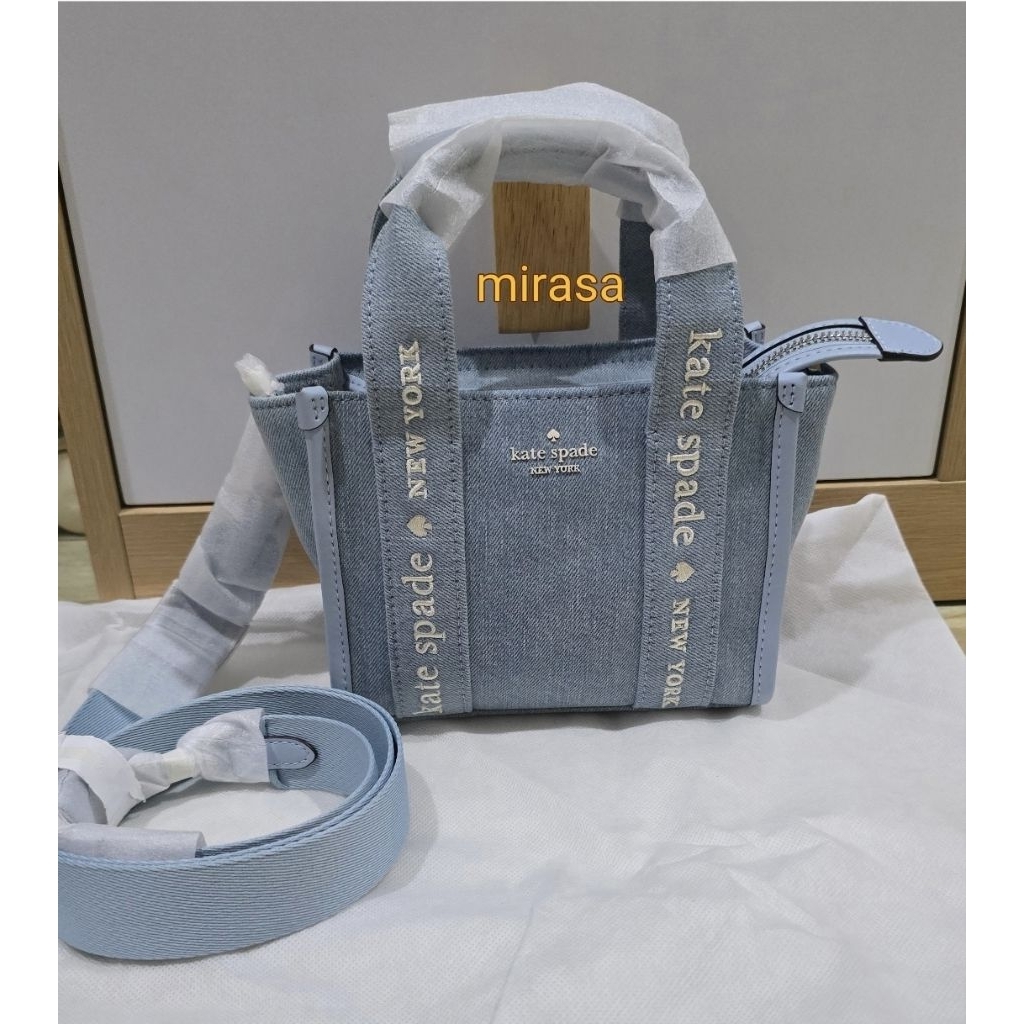 Ready NEW Tas KS Denim Mini Tote Crossbody Bag