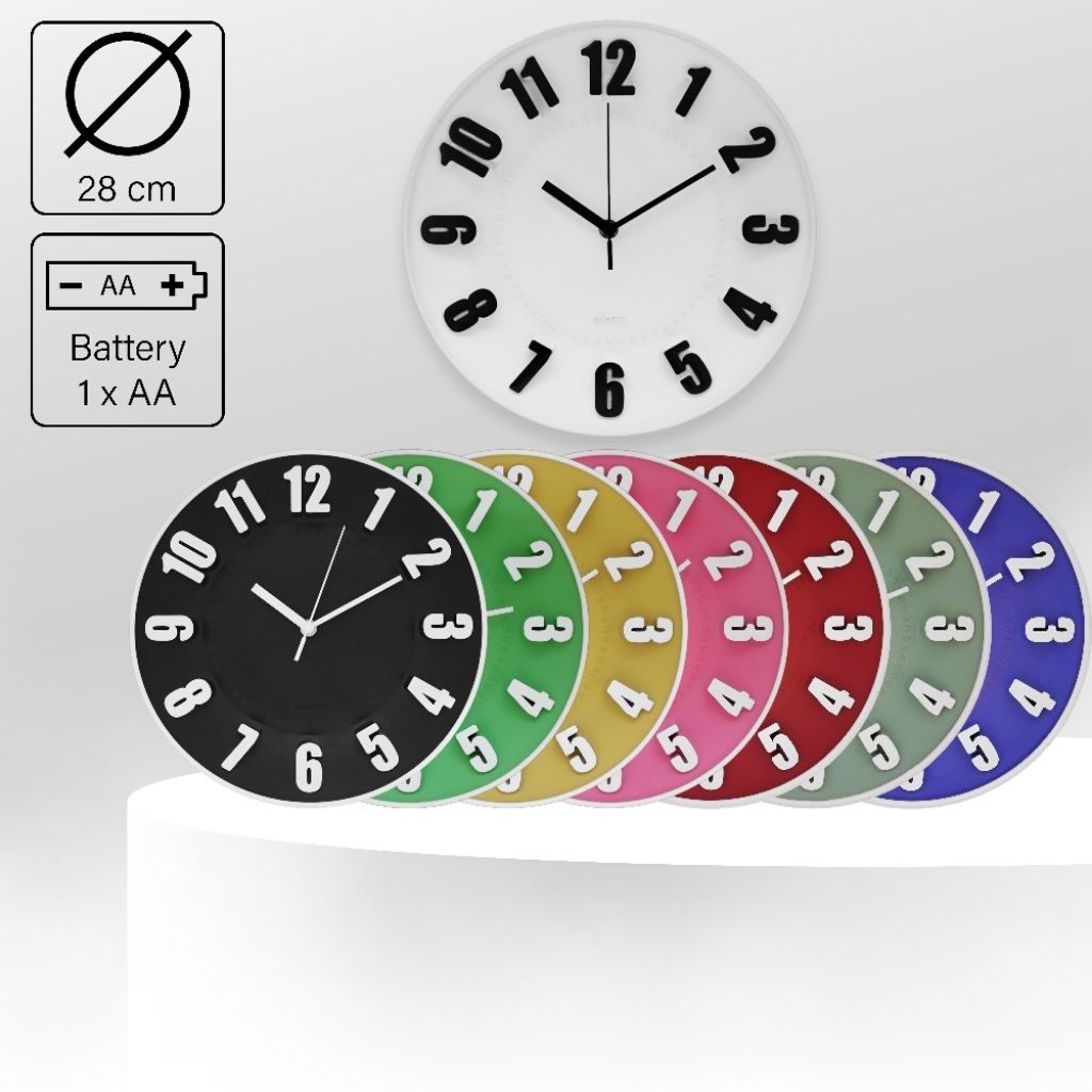 Jam Dinding Warna Variant Colorful 9628