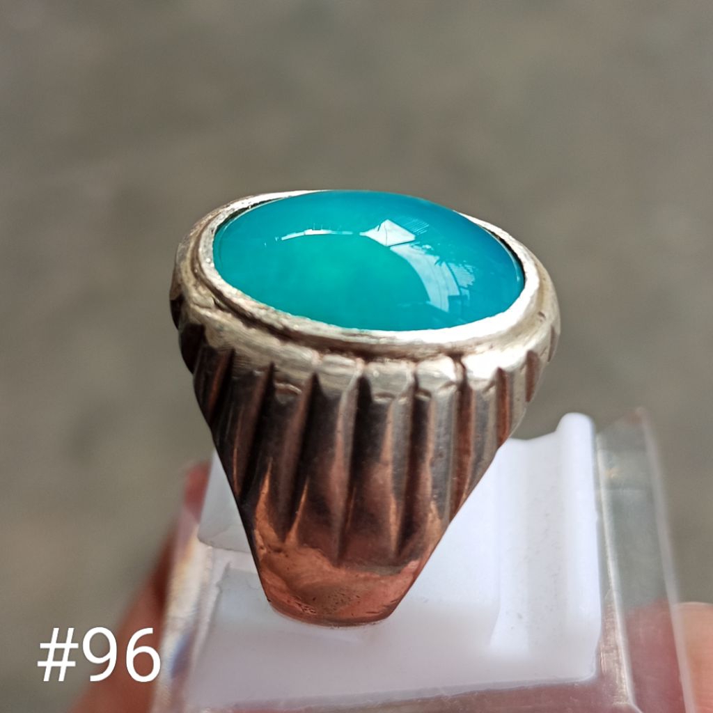 cincin perak, batu natural bacan Doko #96