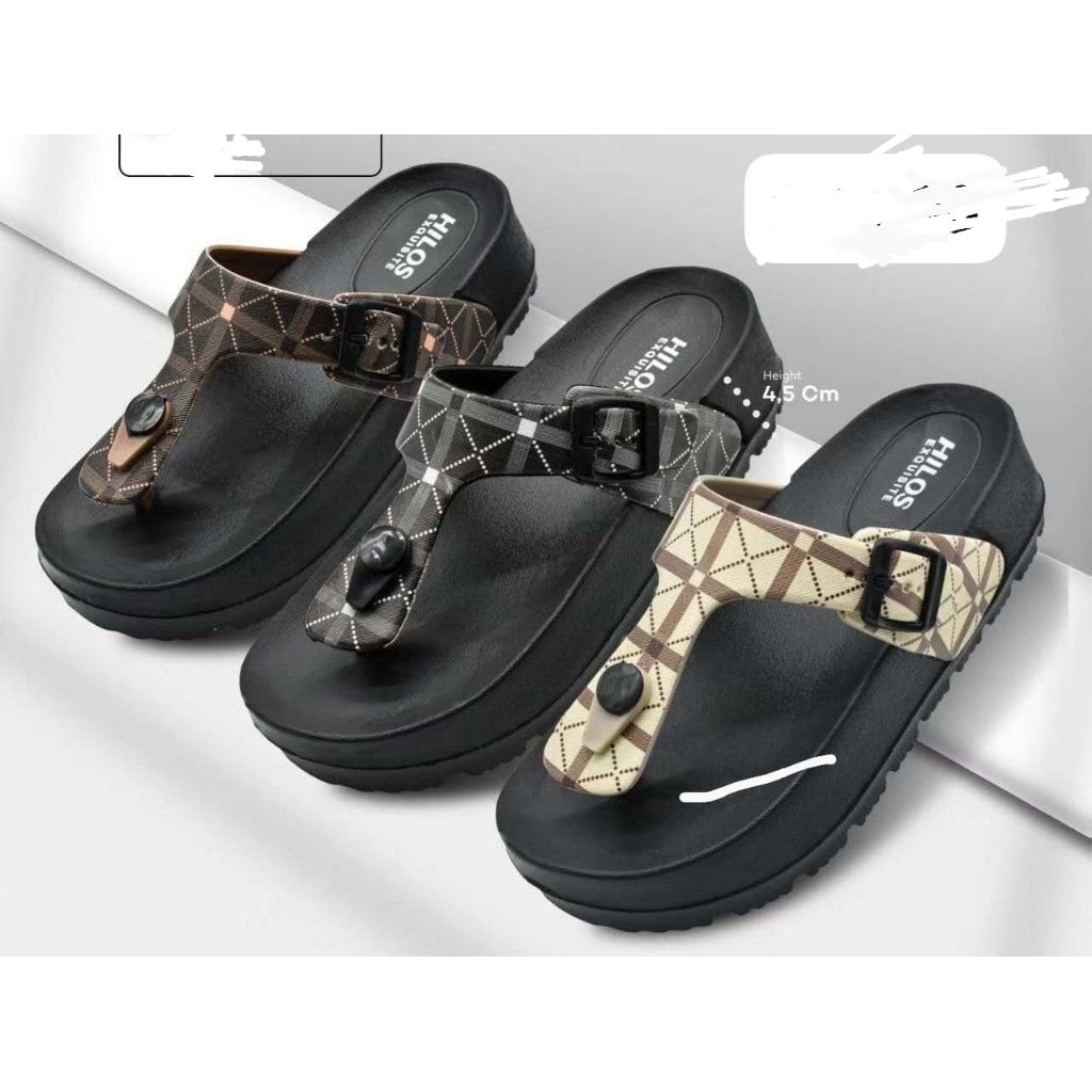 Sandal Flip Flop Wanita Tali Motif