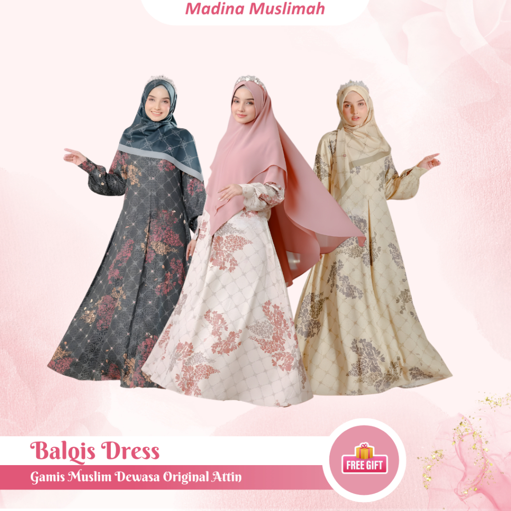 [Original] Attin Balqis Dress Gamis Elegan Menawan Bahan Anasya Luxury Gamis Kondangan Couple Lebara