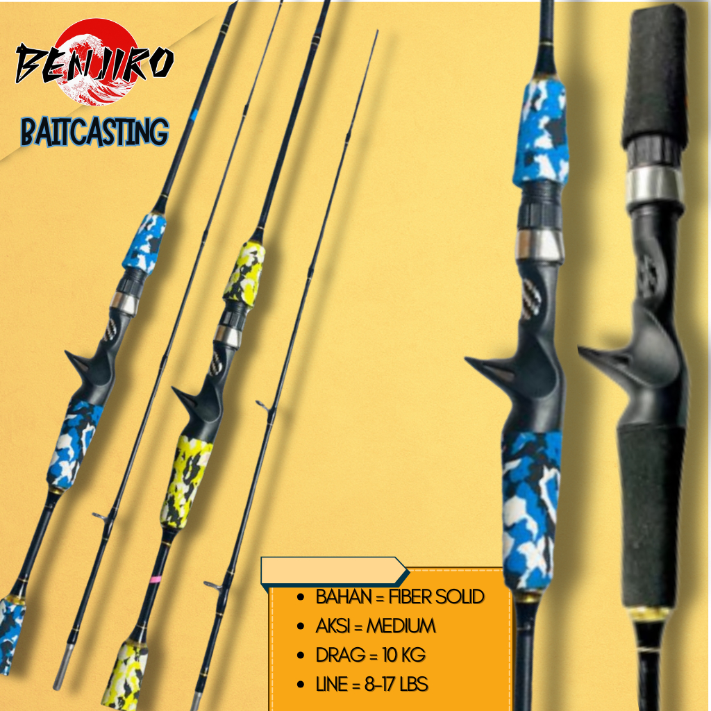 JORAN PANCING BC BAITCASTING Fiber solid Drag 10 kg BENJiRO CATFISH 165 180 198 CM bc toman gabus