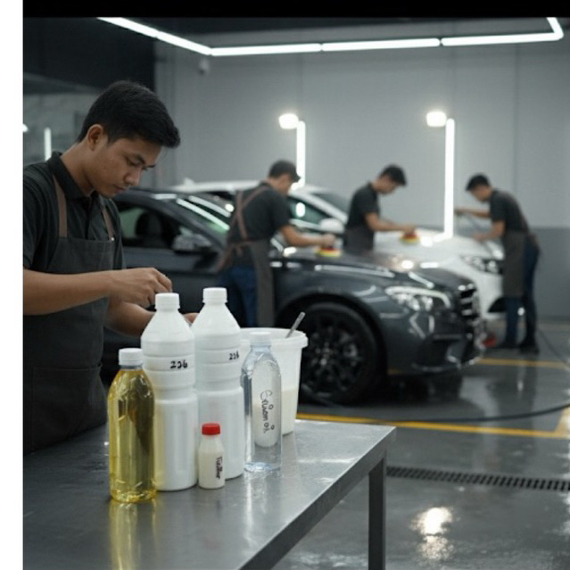 Paket biang silikon emulsion matapel Premium (pengkilap body, ban dan interior)