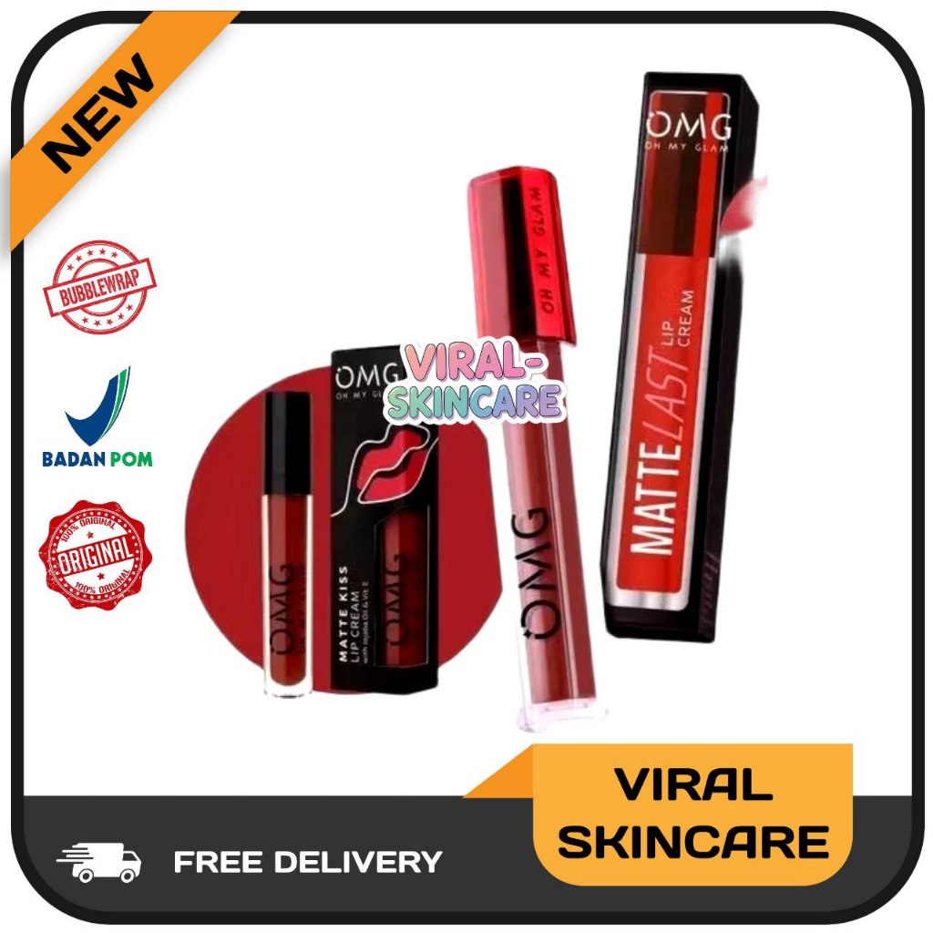 LIPSTIK OMG OH MY GLAM LIPCREAM OMG OH MY GLAM MATTE KISS LIP CREAM 3.5G ( LIPSTICK LIPSTIK LIPCREAM