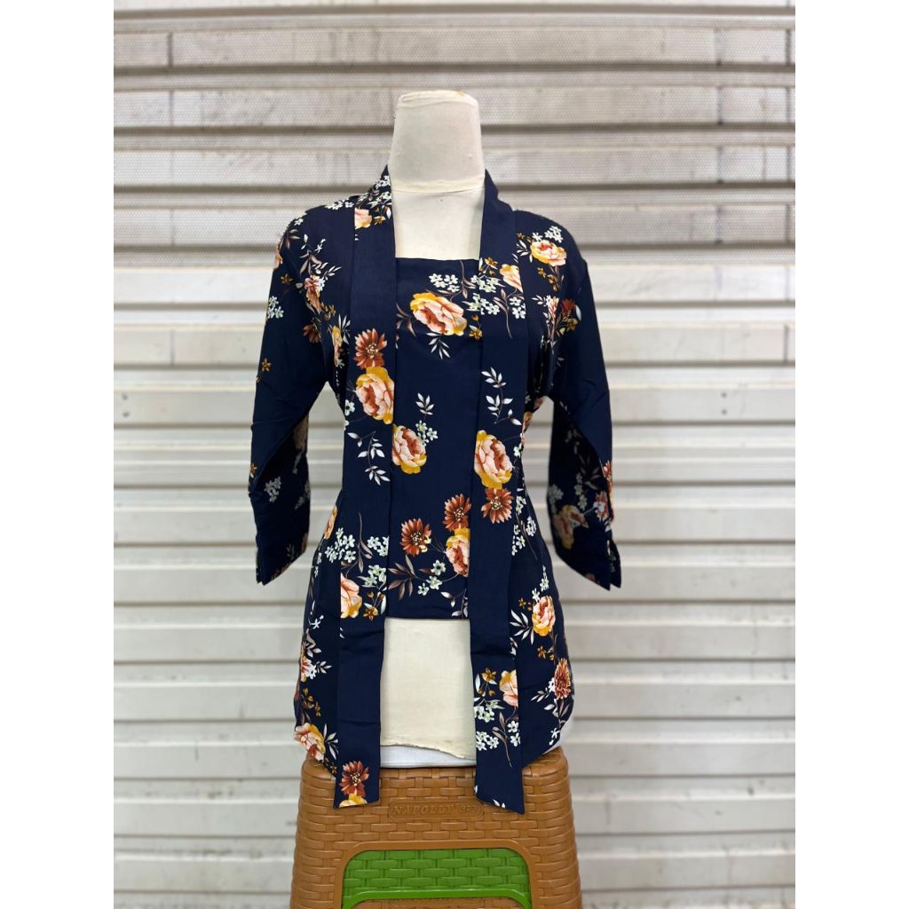 Atasan Kebaya Encim Kutubaru Modern Lengan 7/8 Terbaru