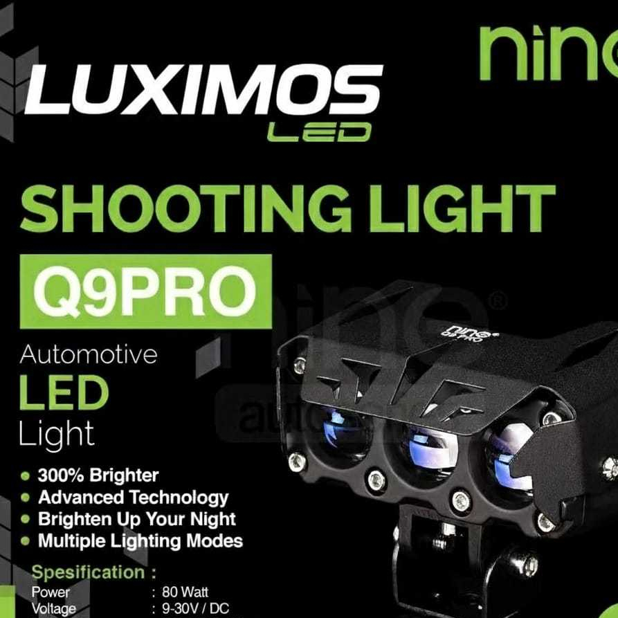 NINE LUXIMOS Q9PRO 80 WATT LAMPU TEMBAK DAN SOROT UTK MOTOR MOBIL