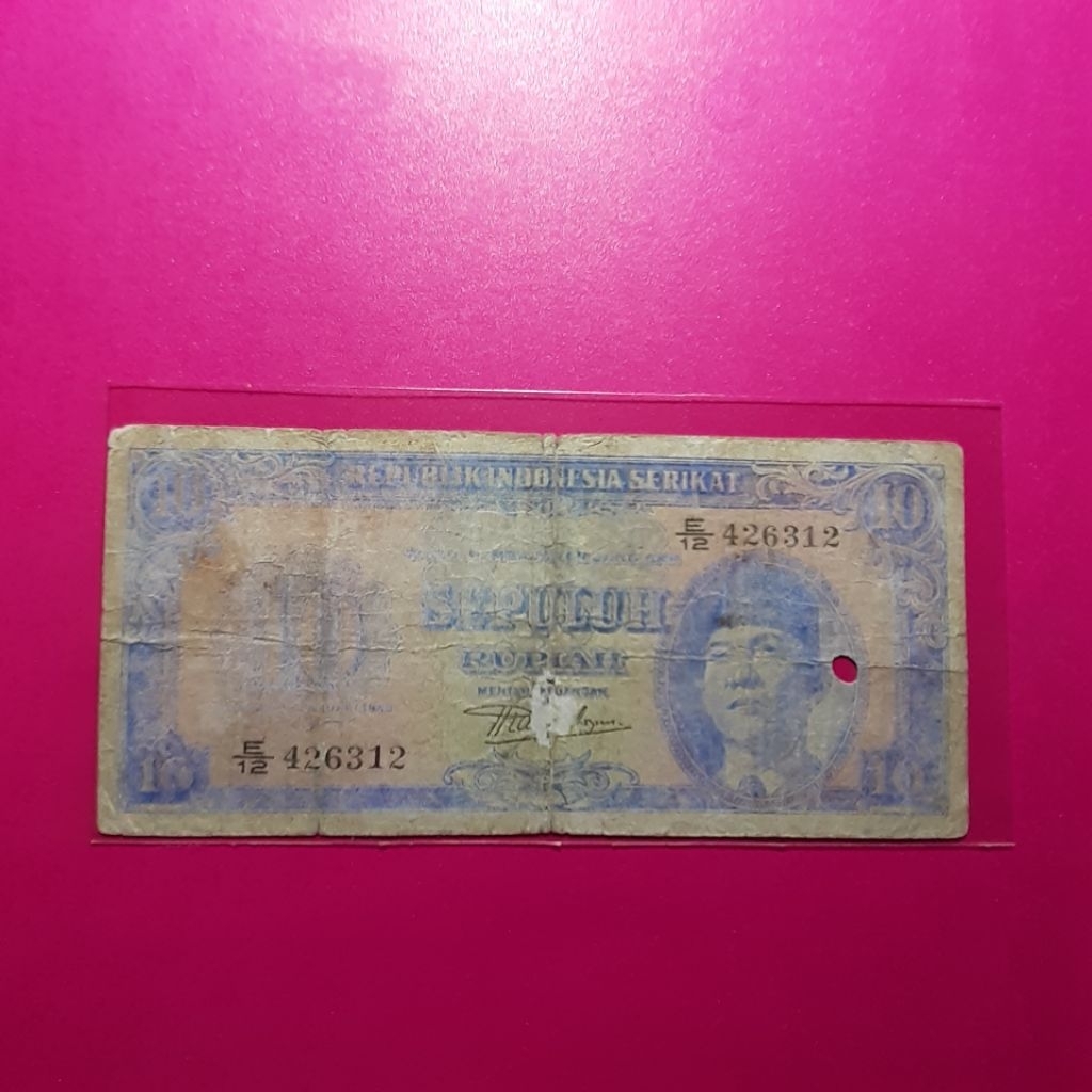uang kuno 10 rupiah ris tahun 1950