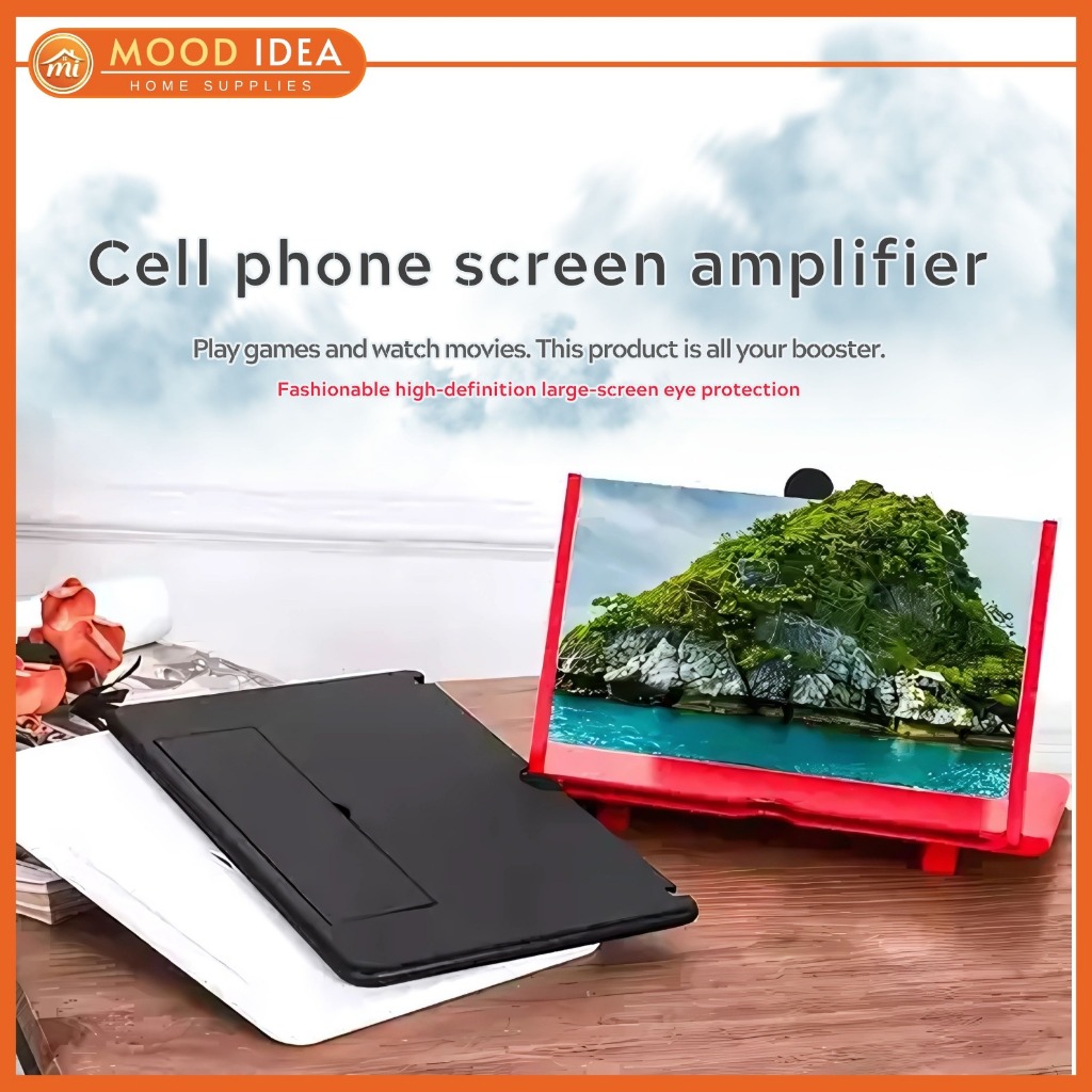(MI) Kaca Pembesar Layar Hp Anti Radiasi Mata/ Kaca Pembesar Layar Smartphone  Portable 3D F2