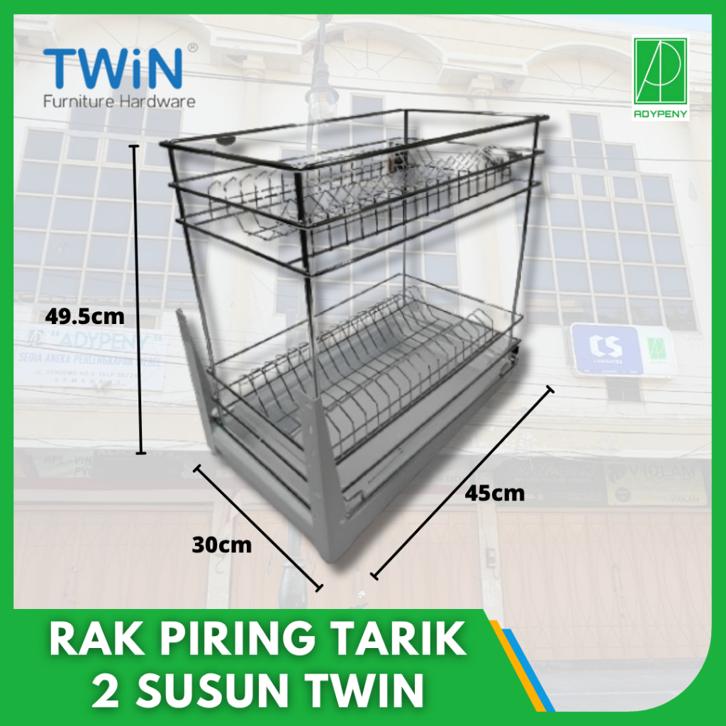 Rak Piring Bawah Tarik Chrome Stainless Kitchen Set Dapur 2 Susun / rak piring murah / rak kitchen s