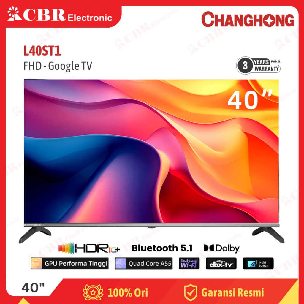 TV CHANGHONG 40 Inch LED L40ST1 (FHD  – Google TV)