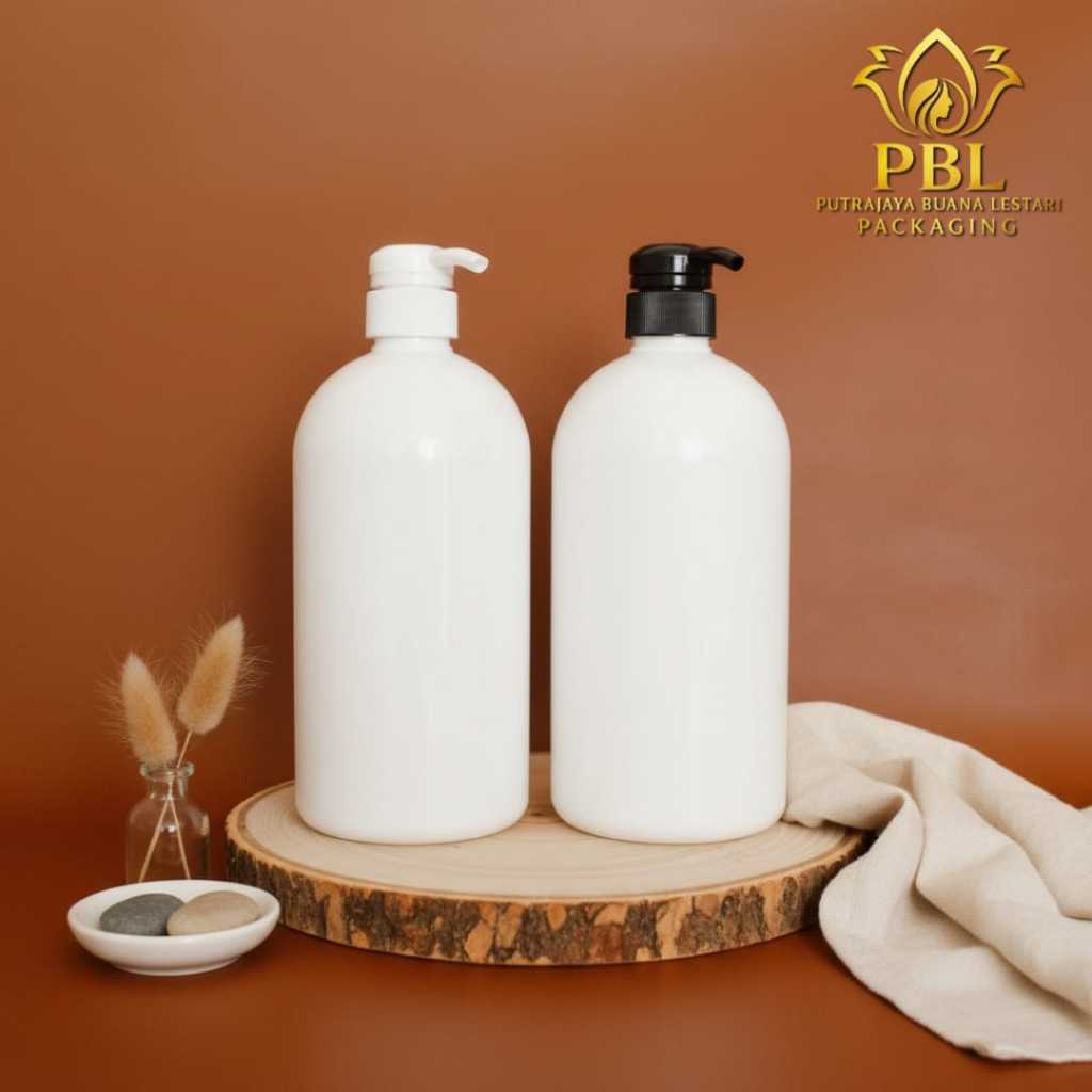 Botol Pump 1000ml PET Neck 33 / Botol Body Pump Lotion 1 Liter / Botol Sabun & Shampoo Cair 1000ml -