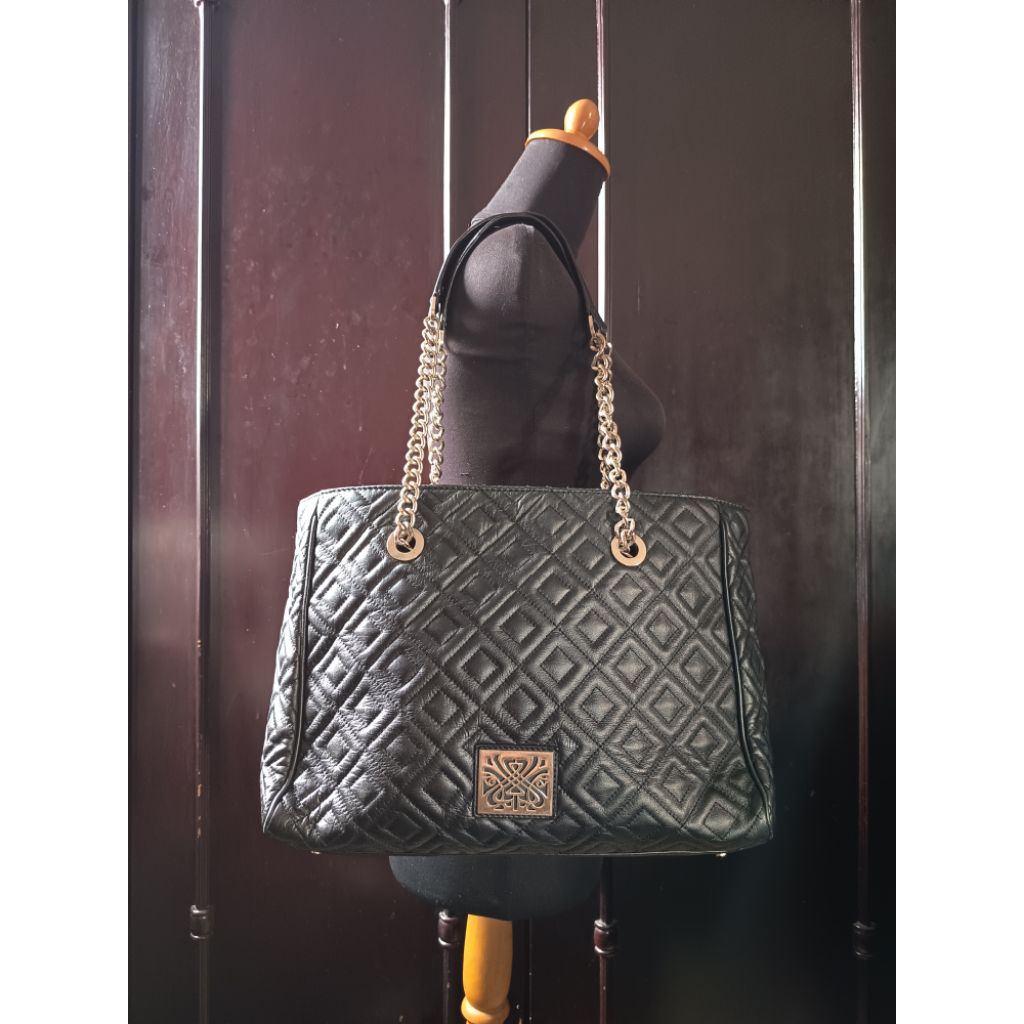 Tote Bag / Tas Tote Kulit Asli One Size Black Genuine Leather Preloved/second