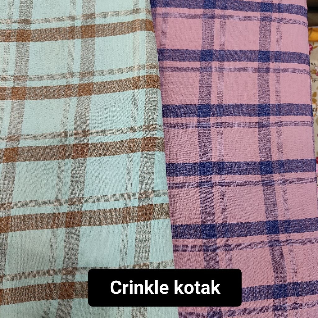 Kain Crinkle Airflow Motif Kotak (Harga per 0,5m) 079218