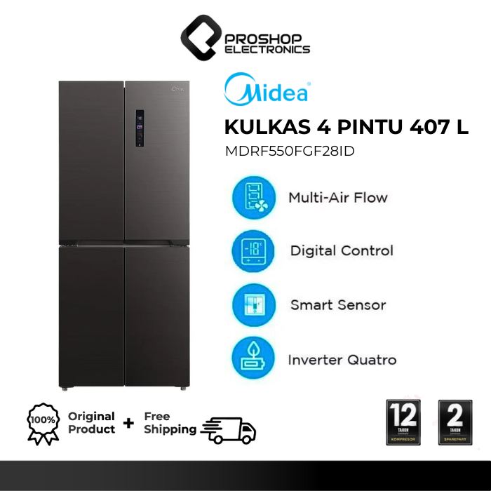 Kulkas Midea Multidor ( 4 pintu ) Inverter MDRF550FGF28ID