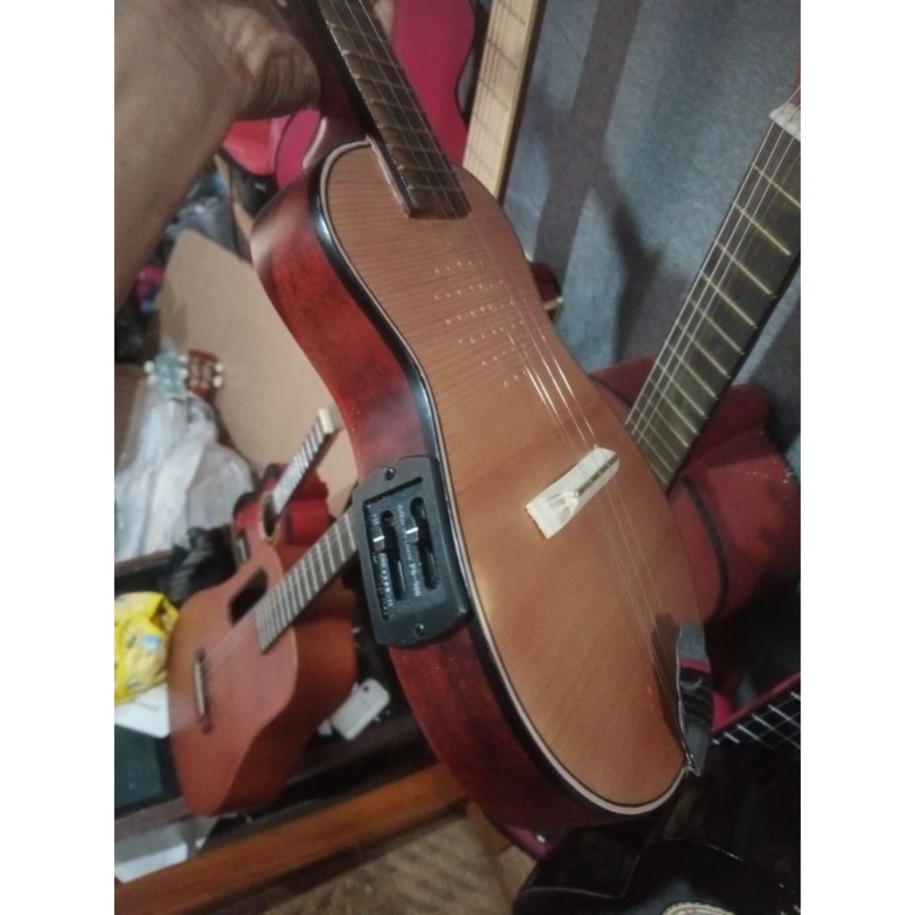 Ukulele Cak bobokan kayu senar4 string elektrik