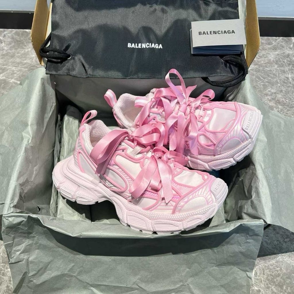 pre order mymalux sneakers cewek tali pita pink sepatu import