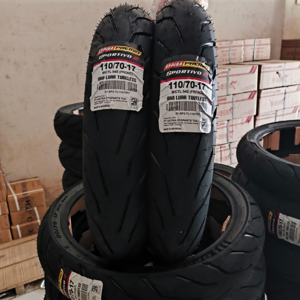 Ban Aspira premio Sportivo 2 Tubeless Ring 17 - 90/80-17 110/70-17 140/70-17