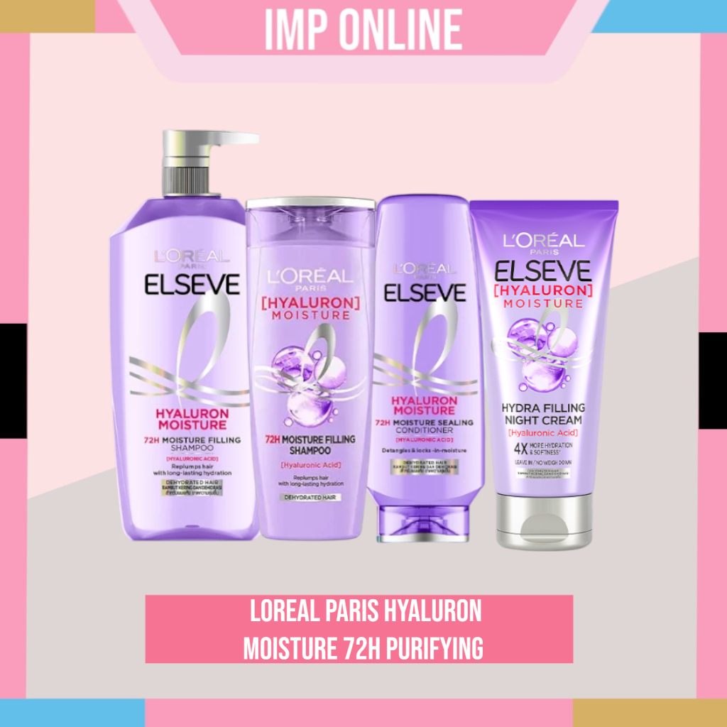 IMP- Loreal Paris ELSEVE Hyaluronic Moist Shampoo 280ml + Hyaluronic Conditioner 280ml + Hyaluronic 