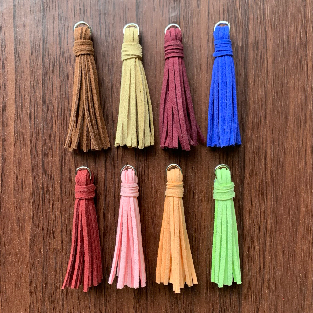 Shoecharm Tassel Anting Wallabee, Aksesoris Rumbai Suede Sepatu Wallabee