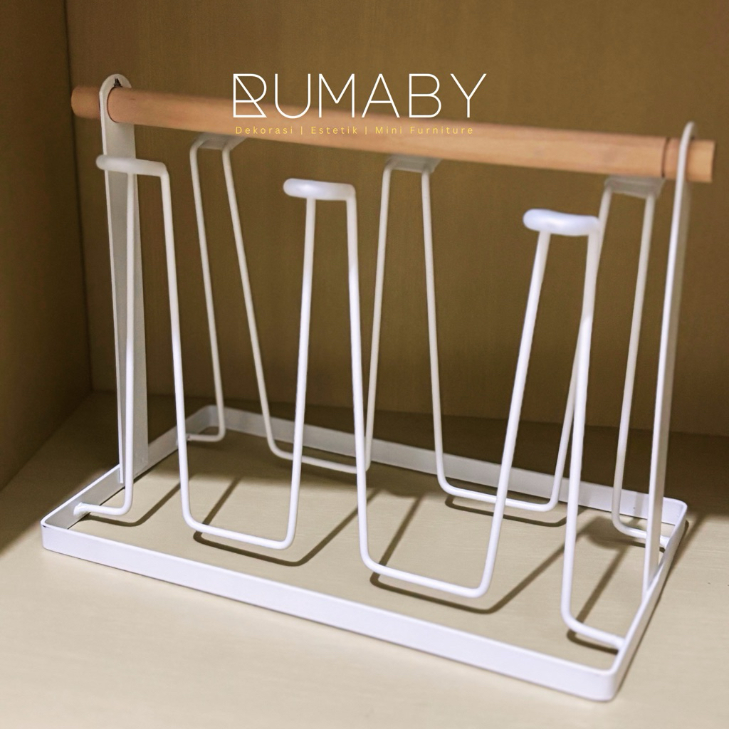 RUMABY | Peniris Gelas Penyimpanan gelas estetik serba putih