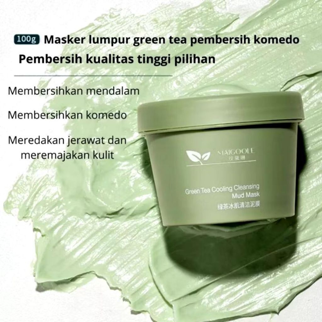 [ GROSIR 5 PCS ] Masker Wajah Maigoole Green Tea Cooling Cleansing and Refreshing Clay Musk Bpom
