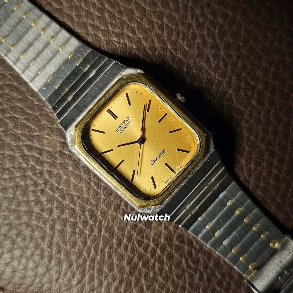 Vintage Seiko Cronos Tank Two Tone Gold Dial