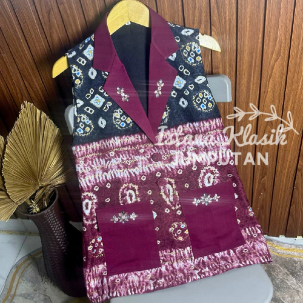 TUNIK JUMPUTAN PALEMBANG CORA VEST JUMPUTAN ATASAN JUMPUTAN KOMBINASI TUNIK JUMPUTAN PALEMBANG BY IS