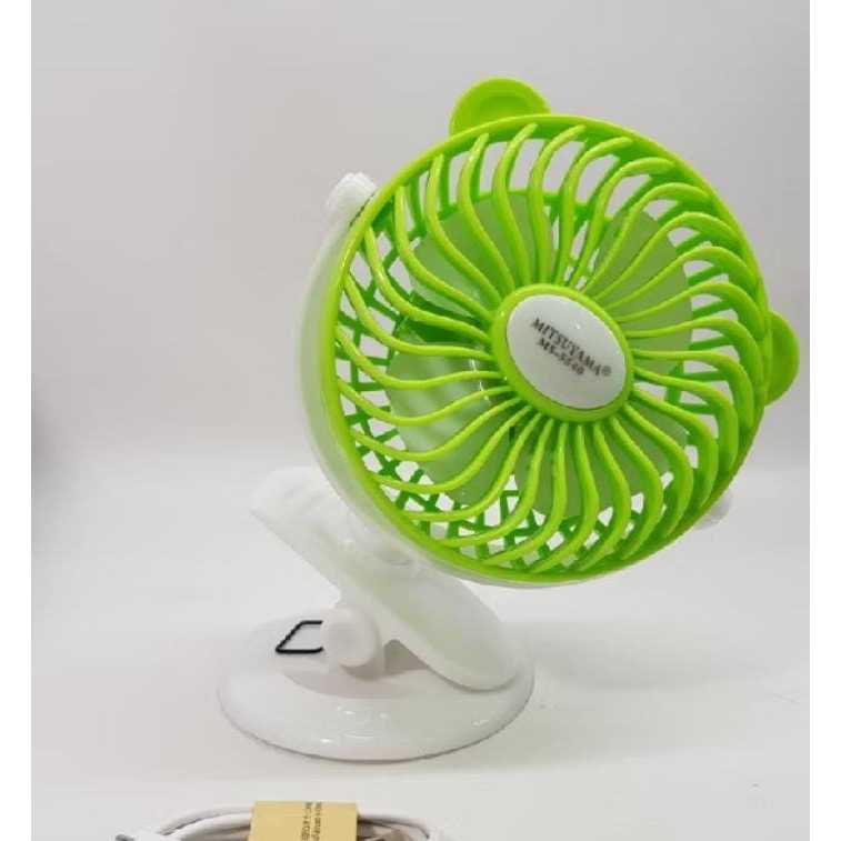kipas angin 2 in 1 (jepit & duduk) MITSUYAMA USB 5" MS-5540