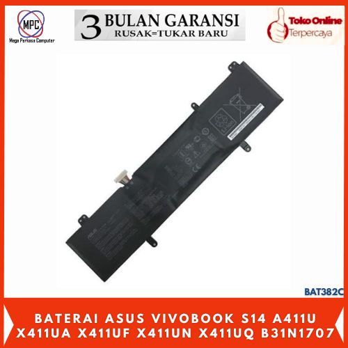 Baterai ASUS VIVOBOOK S14 S410 S410UA S410UN S410UQ A411U X411 A411 B31N1707 Original