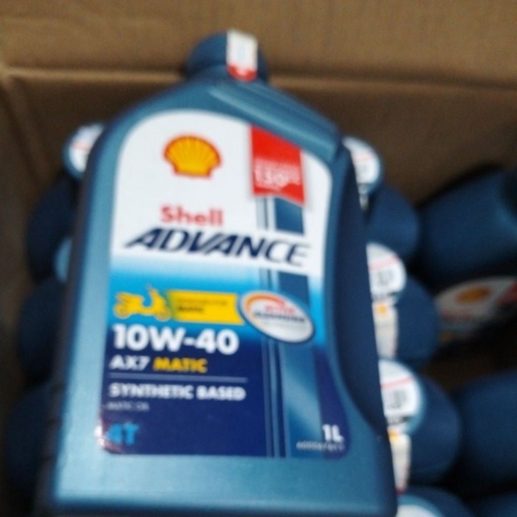 ( 1 DUS )  OLI SHELL ADVANCE AX7 MATIC 1LITER  ISI 12 BOTOL 10W-40