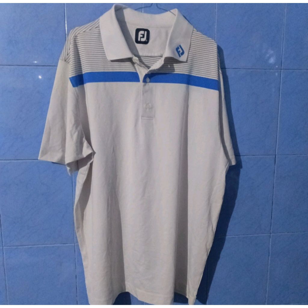 polo golf fj golf putih biru