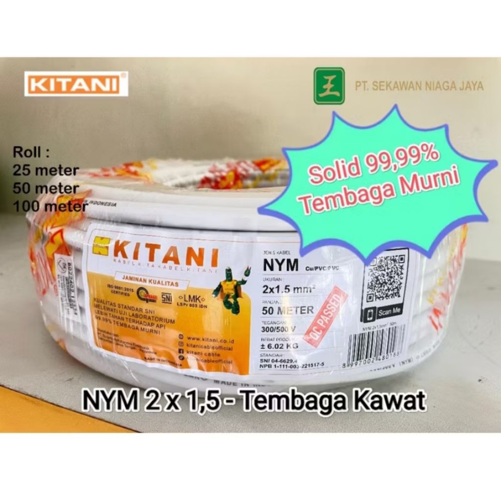 KITANI Kabel nym kitani 2x1.5 50m