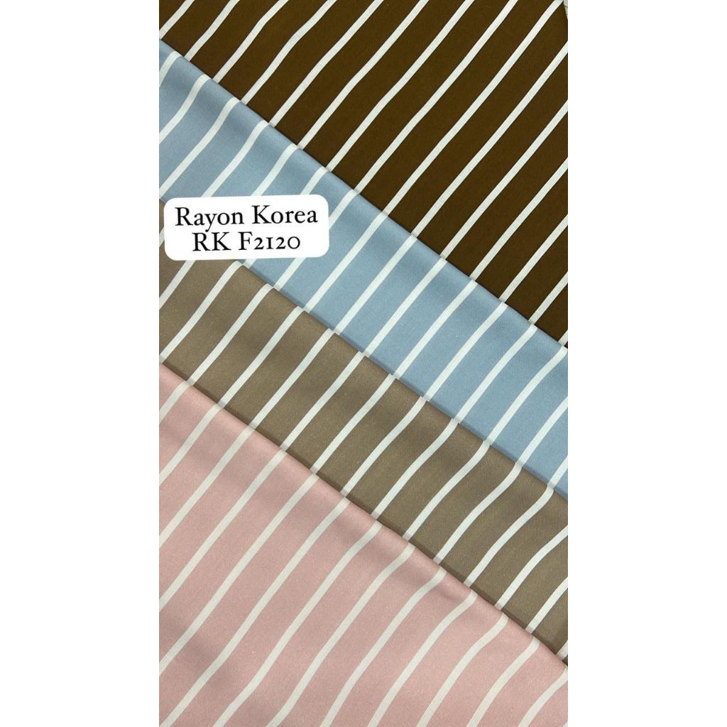 Kain Katun Rayon Twill Motif Salur Premium (0,5 Meter)