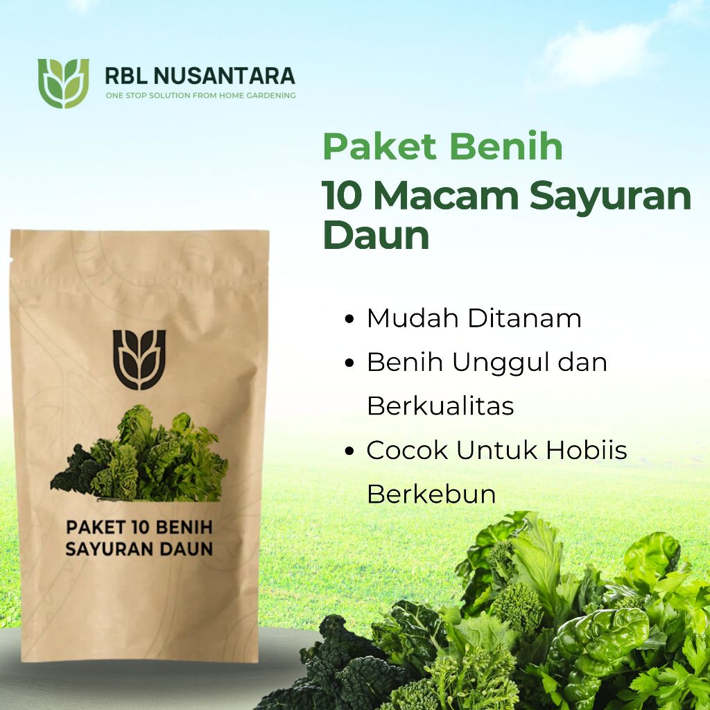 RBLN - Paket 10 Macam Benih Sayuran Daun