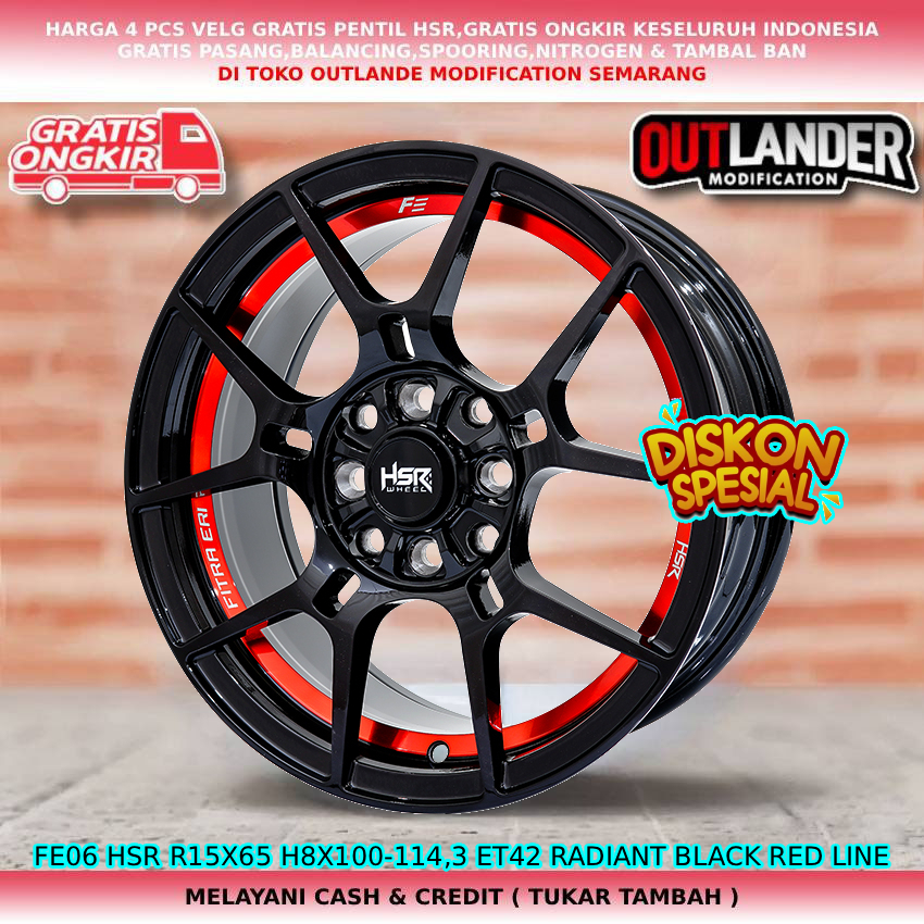 Velg racing untuk mobil City| Mobilio| Freed| Civic| dll velg hsr fe06 R15
