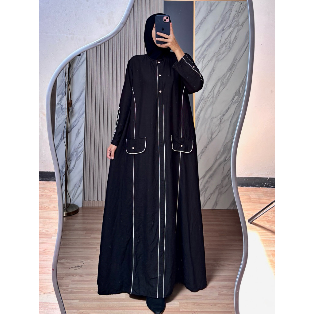 Shira-Abaya Polo linen Premium-Gamis Abaya Polo linen-Gamis Polos Terbaru