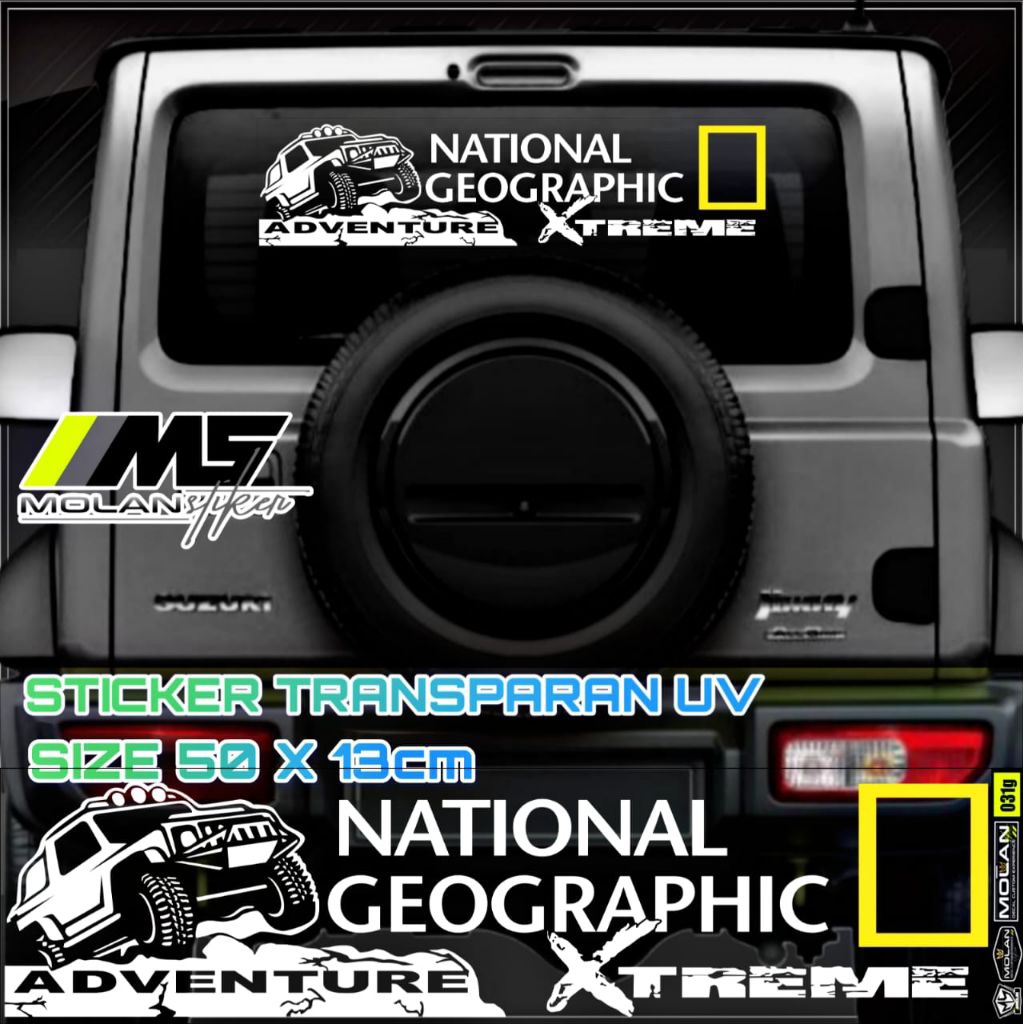 Sticker Transparan Uv Kaca Kabin Kap Bak Mobil Nat Geo Wild Xtreme 50x13 Sticker Universal Semua Mob