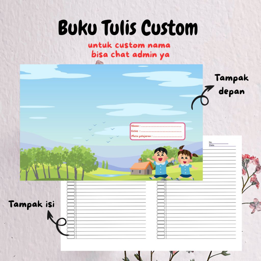 Buku Tulis Custom | Buku Tulis Lucu | Buku Tulis Anak | Bulu Tulis Murah
