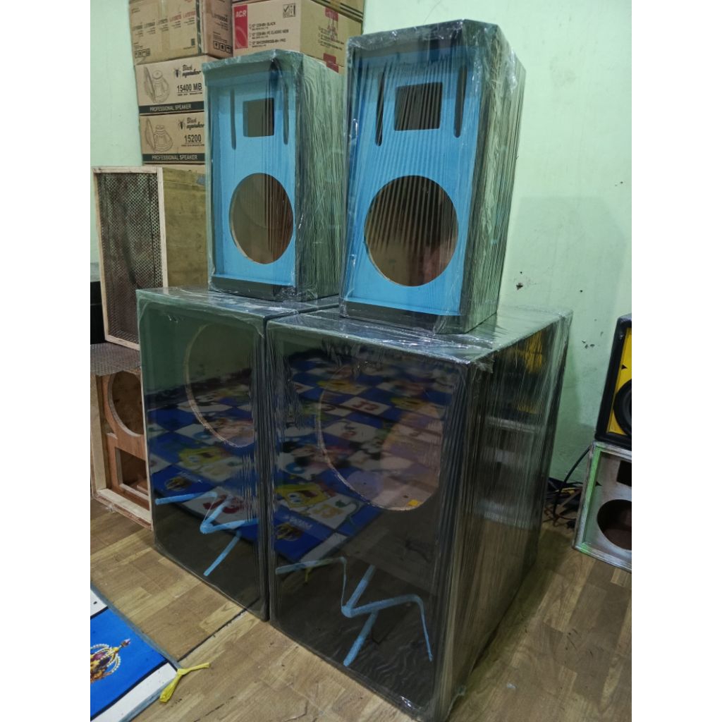 paket box set 2 sub 12 inch 2 mid 8 inch full finising