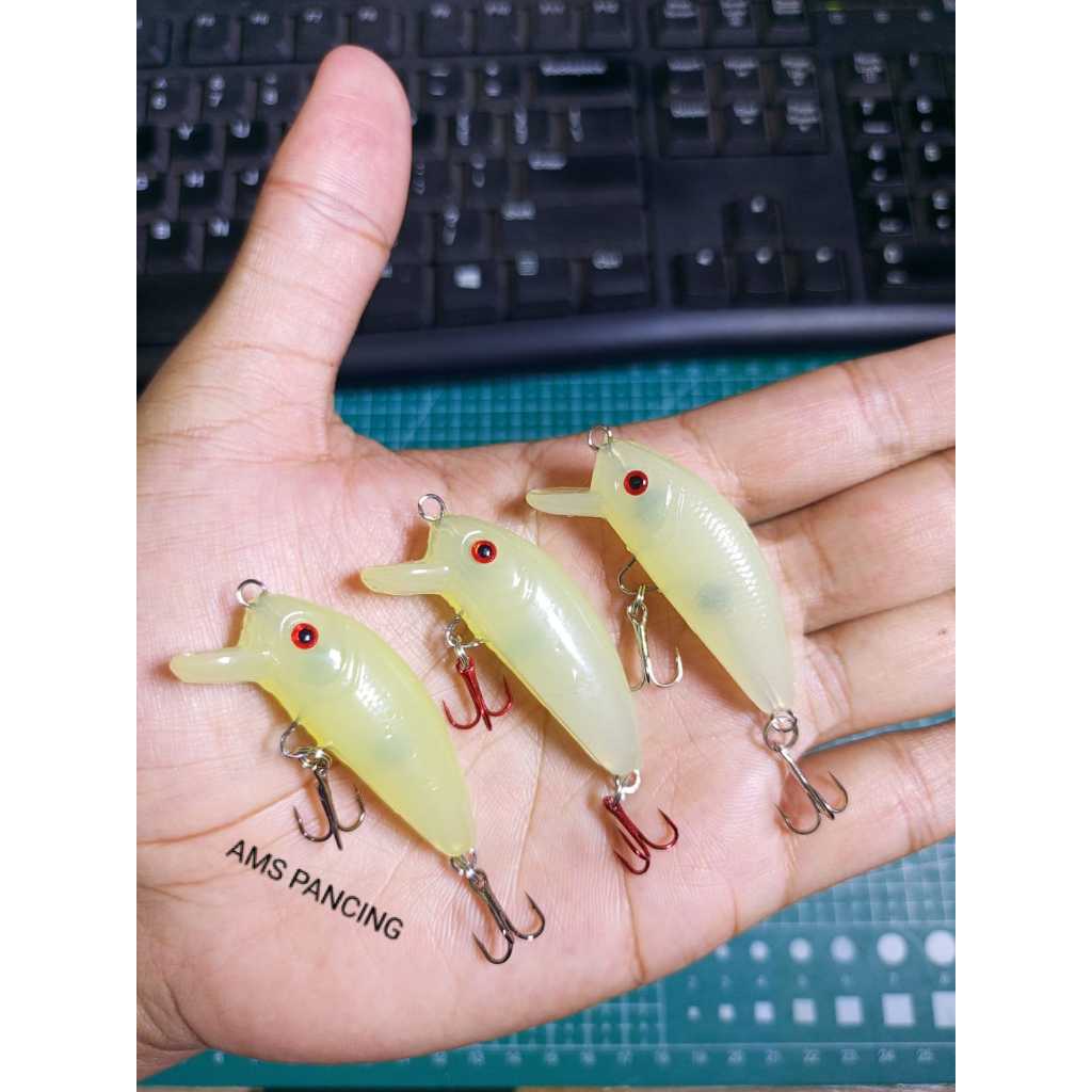 LURE HAMPALA 5CM MINNOW KUNING / UMPAN CASTING IKAN HAMPALA / SWIMMER HAMPALA / UMPAN PANCING IKAN