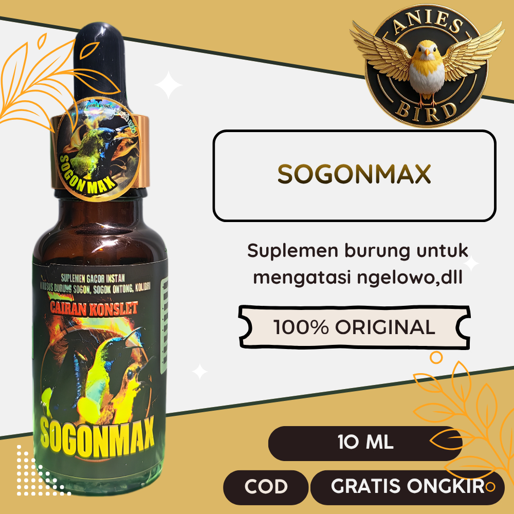 Sogonmax 10ml Suplemen Vitamin Burung Sogon Pleci Kolibri Doping Cairan Konslet Gacor