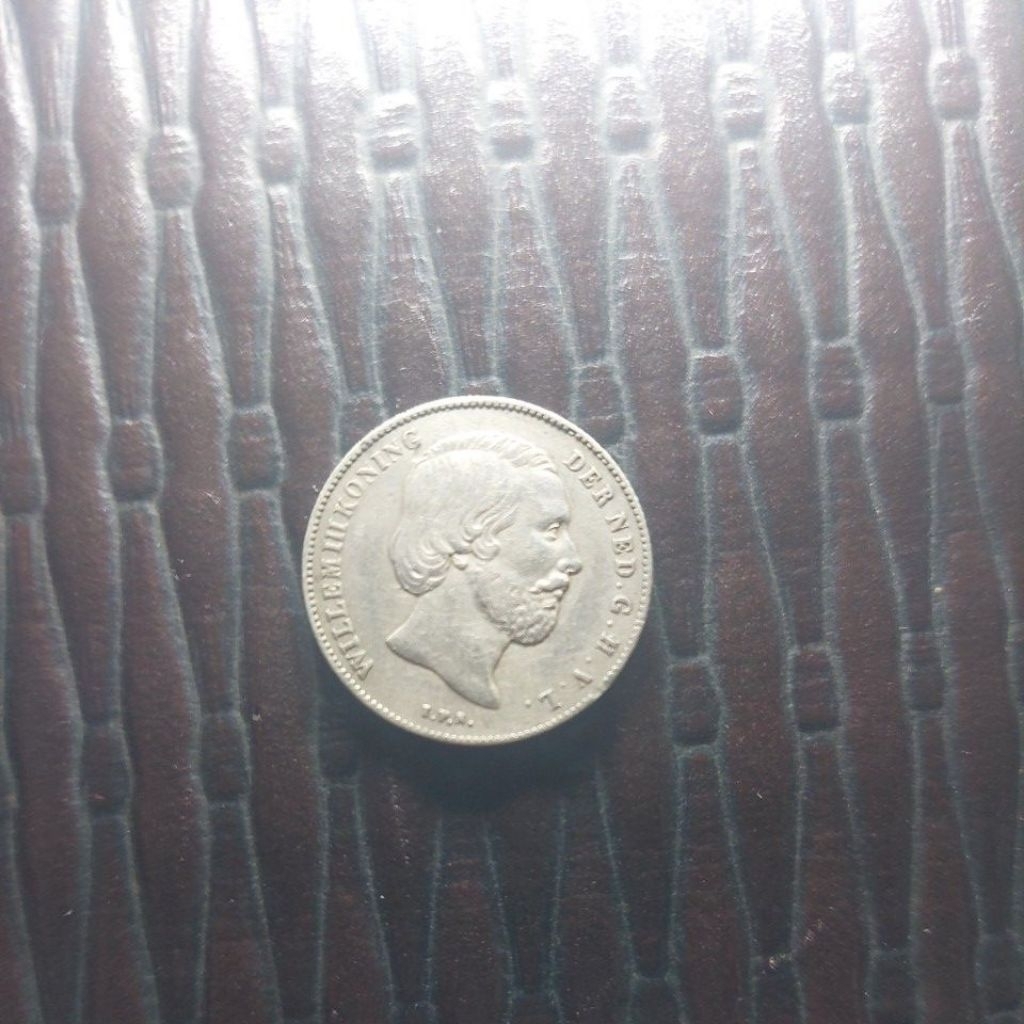 koin perak 1/2 gulden 1858 willem 3 asli.