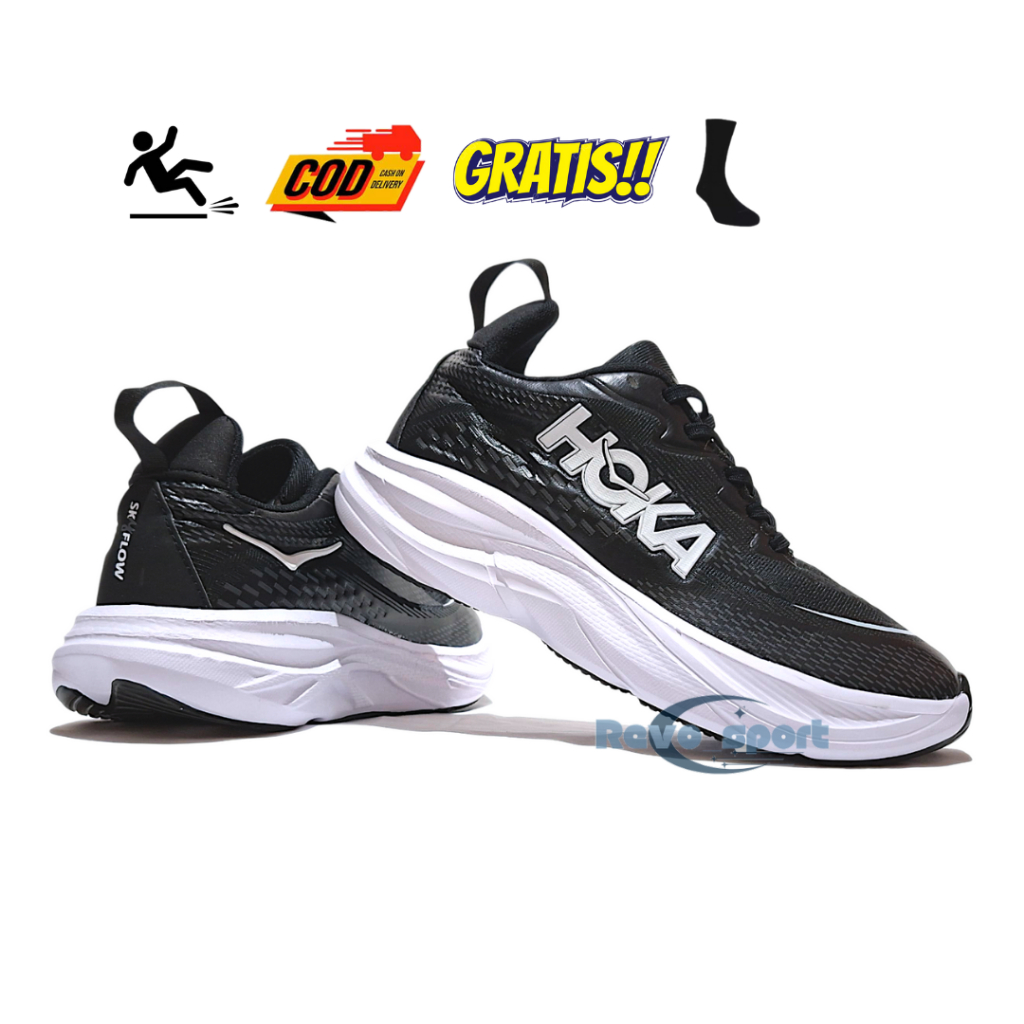 Sepatu running pria warna hitam sepatu olahraga outdoor sepatu lari terbaru 2025 bisa COD