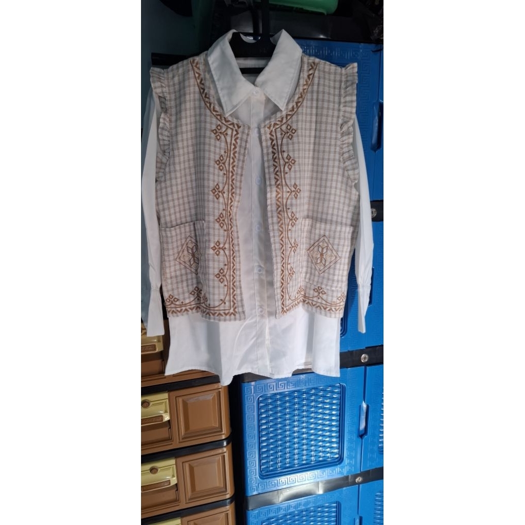 set kemeja + vest meijiwang