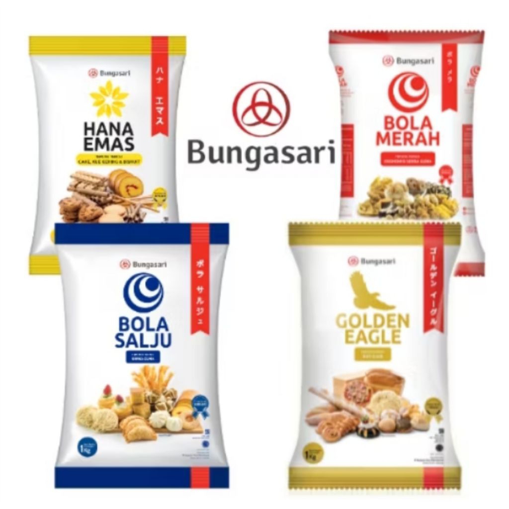Bungasari Tepung Terigu 1 Kg Golden Eagle / Hana Emas / Bola Salju / Bola Merah