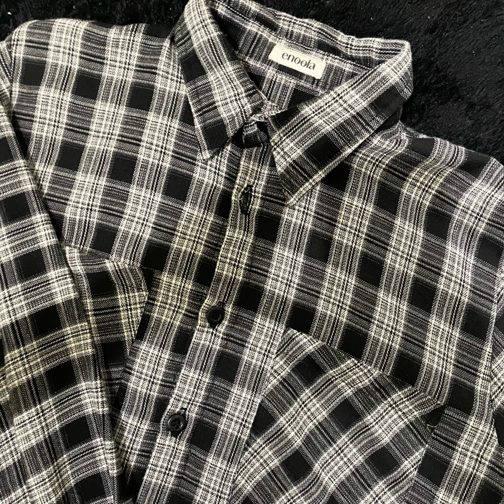 PRELOVED CROP FLANNEL SHIRT